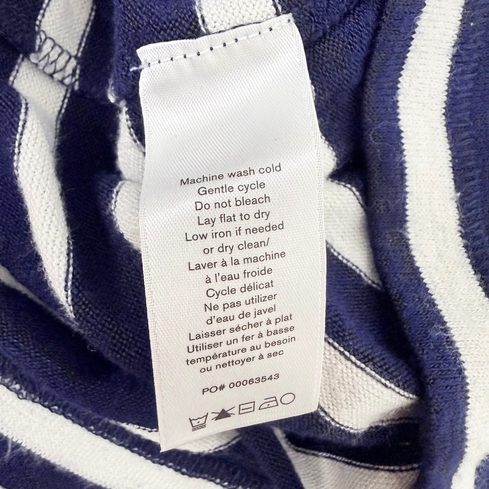Rag & Bone Striped Long Sleeve Top Womens XS Navy White Boat Neck Rayon Blend - Picture 10 of 14